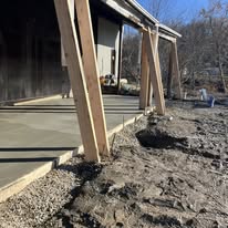 Porch and entrance framing during construction of Chenango SportsZone