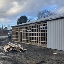Wall framing and window openings during Chenango SportsZone construction